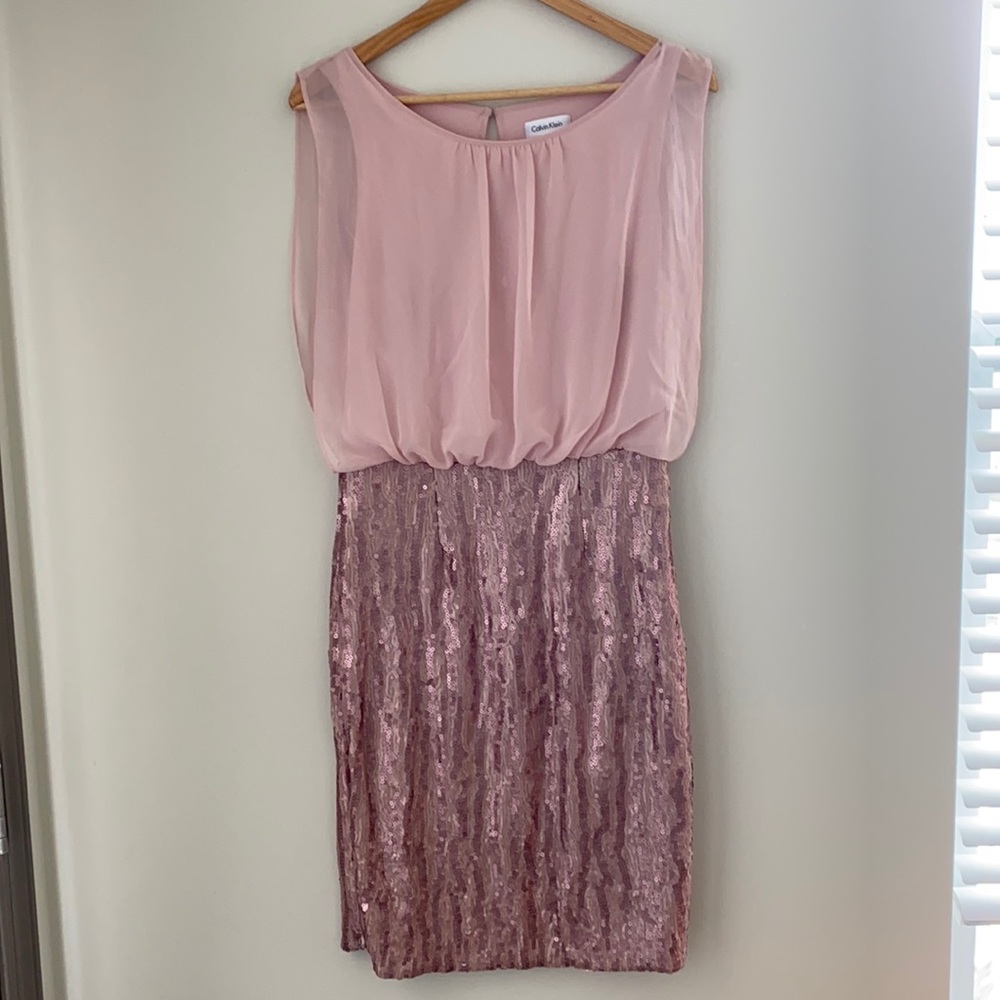 Calvin Klein pink sparkle dress